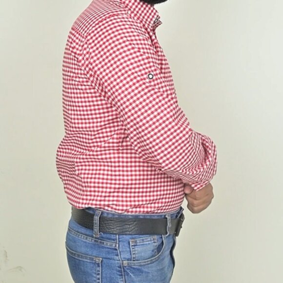 Vintage Bavarian Oktoberfest Button Down Shirt  Checked Summer Men Style - Picture 5 of 11